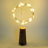 economico Striscie luci a batteria-led luci stringa bottiglia a forma di sughero decorazione di nozze all&#039;aperto 2m led notte luce stellata 30 pz 12 pz 10 pz filo di rame tappo bottiglia di vino lampada festa di nozze decorazione