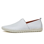 billiga Slip-ons och loafers till herrar-slip-on loafers i läder för män, avslappnade körskor med handsydd sula - bekväma och mångsidiga skor för vardagsbruk