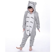 cheap Animal Costume-Kigurumi Pajamas Fancy Costume Onesie Costume Animal Cat Totoro Warm Comfy Kid's Unisex Boys and Girls Christmas Halloween Carnival Party Performance Homewear Dress Up