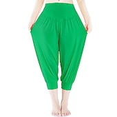 cheap Wide Leg &amp; High Waisted-Women&#039;s Harem Pants Quick Dry Lightweight High Waist Yoga Zumba Fitness Gym Workout Bloomers Capri Pants Fashion White Black Green Modal Plus Size Sports Activewear High Elasticity Loose / Royal Blue
