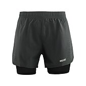cheap Mens Active Shorts-Arsuxeo Men&#039;s Running Shorts Gym Shorts Yoga Shorts Drawstring 2 in 1 Split Zipper Pocket Base Layer Outdoor Athletic Summer Spandex Quick Dry Lightweight Reflective Strips Yoga Gym Workout Marathon