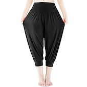 cheap Wide Leg &amp; High Waisted-Women&#039;s Harem Pants Quick Dry Lightweight High Waist Yoga Zumba Fitness Gym Workout Bloomers Capri Pants Fashion White Black Green Modal Plus Size Sports Activewear High Elasticity Loose / Royal Blue