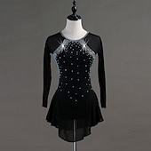 cheap Competition Dress-Figure Skating Dress Crystals / Rhinestones Women&#039;s Girls&#039; Training Long Sleeve High Chinlon Tulle