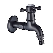 economico Da muro-rubinetto esterno, rubinetto per interni/esterni monocomando in stile industriale, installazione a parete nera beccuccio standard a un foro,/rubinetto per lavabo da bagno in ottone stile vintage con