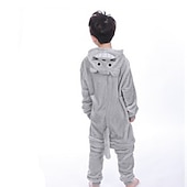 cheap Animal Costume-Kigurumi Pajamas Fancy Costume Onesie Costume Animal Cat Totoro Warm Comfy Kid's Unisex Boys and Girls Christmas Halloween Carnival Party Performance Homewear Dress Up