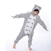 cheap Animal Costume-Kigurumi Pajamas Fancy Costume Onesie Costume Animal Cat Totoro Warm Comfy Kid's Unisex Boys and Girls Christmas Halloween Carnival Party Performance Homewear Dress Up