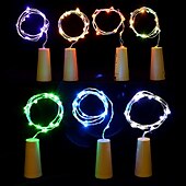 economico Striscie luci a batteria-led luci stringa bottiglia a forma di sughero decorazione di nozze all&#039;aperto 2m led notte luce stellata 30 pz 12 pz 10 pz filo di rame tappo bottiglia di vino lampada festa di nozze decorazione