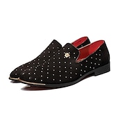 billiga Slip-ons och loafers till herrar-Herr Tofflor och Slip-Ons Finskor Plusstorlekar Drivskor Körande loafers Promenad Affär Klassisk Bröllop Dagligen Kontor &amp; Karriär Mocka Bär bevis Loafers Svart Blå Vår Höst