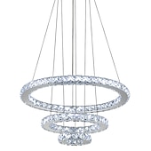 economico Luci a sospensione-3 anelli 40 cm cristallo led lampadario cerchio in metallo elettrolitico moderno contemporaneo 110-120v 220-240v