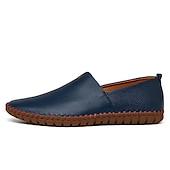 billiga Slip-ons och loafers till herrar-slip-on loafers i läder för män, avslappnade körskor med handsydd sula - bekväma och mångsidiga skor för vardagsbruk