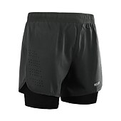 cheap Mens Active Shorts-Arsuxeo Men&#039;s Running Shorts Gym Shorts Yoga Shorts Drawstring 2 in 1 Split Zipper Pocket Base Layer Outdoor Athletic Summer Spandex Quick Dry Lightweight Reflective Strips Yoga Gym Workout Marathon