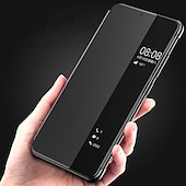 billige Andre telefonetuier-telefon Etui Til Huawei P30 P30 Pro P20 P20 Pro Psmart pluss 2019 Ære 20 hedre 20 pro Honnør 30 Honor 30 Pro Y5p Heldekkende etui Lærveske Flip Case Flipp med vindu Automatisk søvn / våkne Helfarge