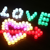 Χαμηλού Κόστους Φώτα κεριών-24 τεμ/σετ κεριά led με μπαταρία κεριά μπαταρίες ανάβει κεριά για να δημιουργήσετε ζεστή ατμόσφαιρα που τρεμοπαίζει φυσικά φωτεινά