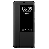 baratos Outras capas para telefone-telefone Capinha Para Huawei Huawei Mate 20 pro Case Completa Virar e protetor de tela com Visor Cor Sólida Couro PU