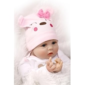 cheap Dolls-NPKCOLLECTION 22 inch Reborn Doll Baby &amp; Toddler Toy Baby Girl Reborn Baby Doll Newborn lifelike Lovely Parent-Child Interaction Hand Applied Eyelashes with Clothes and Acc for Girls Christmas Gift