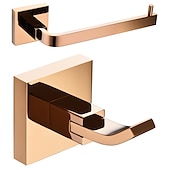billige Tilbehørssett til badet-Tilbehørssett til badeværelset Moderne Messing 2pcs - Hotell bad Toalettrullholder / Robe Hook