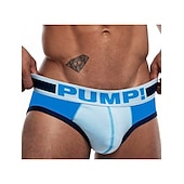 cheap Men&#039;s Briefs Underwear-Men&#039;s 1pack Seamless Panty Stripe N / A Solid Colored Normal Light Blue White