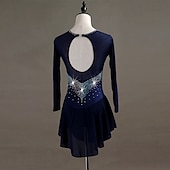 cheap Competition Dress-Figure Skating Dress Crystals / Rhinestones Women&#039;s Girls&#039; Training Long Sleeve High Chinlon Tulle