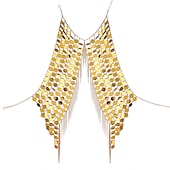 billige Trendy smykker-Kroppskjede / Magekjede Mote metallic Dame Kroppsmykker Til Fest &amp; Aften Gave Legering Sølv Gull