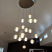 billiga Klusterdesign-40 cm ljuskrona metall klot taklampa led galvaniserad konstnärlig modern 90-240v