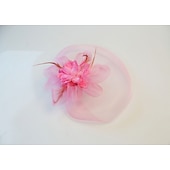 cheap Fascinators-White Wedding Fascinator Tulle Beaded Organza Fascinators Hats Headwear Clip Vintage Elegant with  Feathers Fur Flower 1 Piece Kentucky Horse Race Tea Party Ladies Day Headpiece