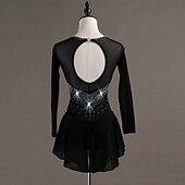 cheap Competition Dress-Figure Skating Dress Crystals / Rhinestones Women&#039;s Girls&#039; Training Long Sleeve High Chinlon Tulle