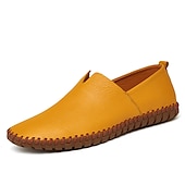 billiga Slip-ons och loafers till herrar-slip-on loafers i läder för män, avslappnade körskor med handsydd sula - bekväma och mångsidiga skor för vardagsbruk