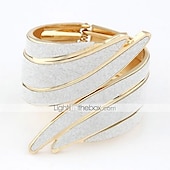 abordables Bracelets et bracelets rigides-Bracelet jonc large, manchette creuse, déclaration de fête, bracelet ouvert vintage en alliage pour dames, bijoux arc-en-ciel / arc-en-ciel / blanc pour cadeaux