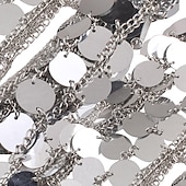 billige Trendy smykker-Kroppskjede / Magekjede Mote metallic Dame Kroppsmykker Til Fest &amp; Aften Gave Legering Sølv Gull