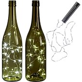 cheap Battery String Lights-Elegant Wedding Reception Party LED Wine Bottle Cork String Light 4pcs 1pc 2m 20LED Electroplating Starry Wire String Lights for Bottle DIY Table Decoration Christmas Wedding Party