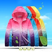 cheap Outdoor Jackets-Men&#039;s Women&#039;s Hiking Jacket Hiking Skin Jacket Hiking Windbreaker Summer Outdoor Waterproof UV Sun Protection Sunscreen Windproof Hoodie Ultraviolet Resistant Jacket Raincoat Camping / Hiking Fishing