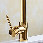 お買い得  引き出し式ノズル-キッチン水栓 - シングルハンドル 1 ホール 電気メッキ プルアウト / プルダウン / 背の高い / ハイアーク フリースタンディング 普通のキッチン水栓