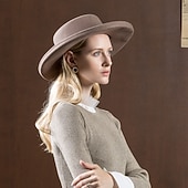 お買い得  パーティーハット-ウール100％ ケンタッキーダービーハット / 帽子 ととも​​に ソリッド 1個 カジュアル / デイリーウェア かぶと