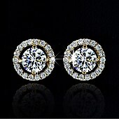 cheap Jewelry Sets-Jewelry Set Necklace For Women&#039;s Synthetic Diamond Moissanite Party Wedding Birthday Crystal Cubic Zirconia Solitaire Round Cut Halo / Earrings / Bracelet / Ring / Gift / Casual