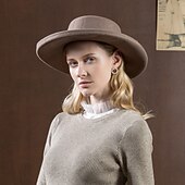 お買い得  パーティーハット-ウール100％ ケンタッキーダービーハット / 帽子 ととも​​に ソリッド 1個 カジュアル / デイリーウェア かぶと