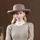 お買い得  パーティーハット-ウール100％ ケンタッキーダービーハット / 帽子 ととも​​に ソリッド 1個 カジュアル / デイリーウェア かぶと