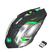 お買い得  マウス-hxsj m10 2.4ghzワイヤレスゲーミングマウス2400dpi内蔵バッテリー充電式7色バックライトブリージングコンフォートゲーマーマウス