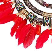 economico Matrimoni e cerimonie-set di gioielli orecchini pendenti per donna festa autunno matrimonio casual piuma impilabile oro argento / collana dichiarazione / quotidiano