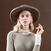 お買い得  パーティーハット-ウール100％ ケンタッキーダービーハット / 帽子 ととも​​に ソリッド 1個 カジュアル / デイリーウェア かぶと