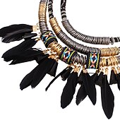 economico Matrimoni e cerimonie-set di gioielli orecchini pendenti per donna festa autunno matrimonio casual piuma impilabile oro argento / collana dichiarazione / quotidiano