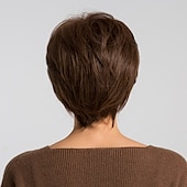ieftine Peruci fără Capac din Păr Uman-Blendul părului uman Perucă Scurt Drept natural Tunsoare bob Maro Design la modă Dressing ușor Comfortabil Fără calotă Pentru femei Auburn medie Jet Black # 1 Bej 8 inci