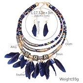 economico Matrimoni e cerimonie-set di gioielli orecchini pendenti per donna festa autunno matrimonio casual piuma impilabile oro argento / collana dichiarazione / quotidiano