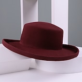 お買い得  パーティーハット-ウール100％ ケンタッキーダービーハット / 帽子 ととも​​に ソリッド 1個 カジュアル / デイリーウェア かぶと