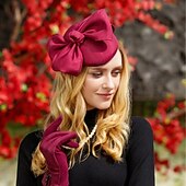 billige Fascinatorer-Kentucky Derby-hatt / Hodeplagg med Sateng Sløyfeknute 1 stk Avslappet / Melbourne Cup Hodeplagg