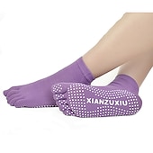 economico Calze da Yoga-1 Paio Calze yoga Calzini antiscivolo da yoga Cinque calzini della punta Per donna Antiscivolo Traspirante Protettivo Viola scuro Azzurro Rosa + giallo Autunno Inverno per Yoga Pilates Danza Bikram