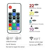 זול שלט רחוק-אורות רצועת led עמיד למים 1 m rgb tiktok אורות 60 נוריות 5050 smd 10 מ&quot;מ 1 m led אורות רצועת 17-key מרחוק שלט רחוק rgb tiktok אורות טלוויזיה רקע אור ip65