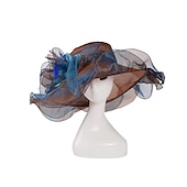 billiga Festhattar-Organza Kentucky Hatt  Fascinatörer  Huvudbonad med Tiered 1 PC Fest  Kväll  Företag  Ceremoni  Bröllop  Téfest Huvudbonad för att imponera Klädkod Race Day Dress