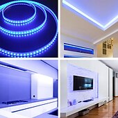 olcso vízálló szalaglámpák-zdm vízálló 16.4ft 5m led fénycsíkok rugalmas tiktok fények uv fekete fény 395-405nm 2835 8mm led rugalmas csík dc12v beltéri fluoreszkáló tánc party színpadi világítás testfesték