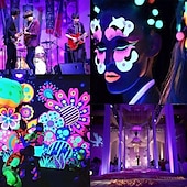 olcso vízálló szalaglámpák-zdm vízálló 16.4ft 5m led fénycsíkok rugalmas tiktok fények uv fekete fény 395-405nm 2835 8mm led rugalmas csík dc12v beltéri fluoreszkáló tánc party színpadi világítás testfesték