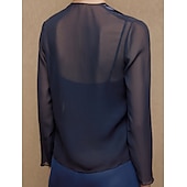 preiswerte Wraps für Hochzeitsgäste-Langarm Mäntel / Jacken Chiffon / Satin Hochzeit / Party / Abend Wickeltücher für Frauen Mit Farbaufsatz